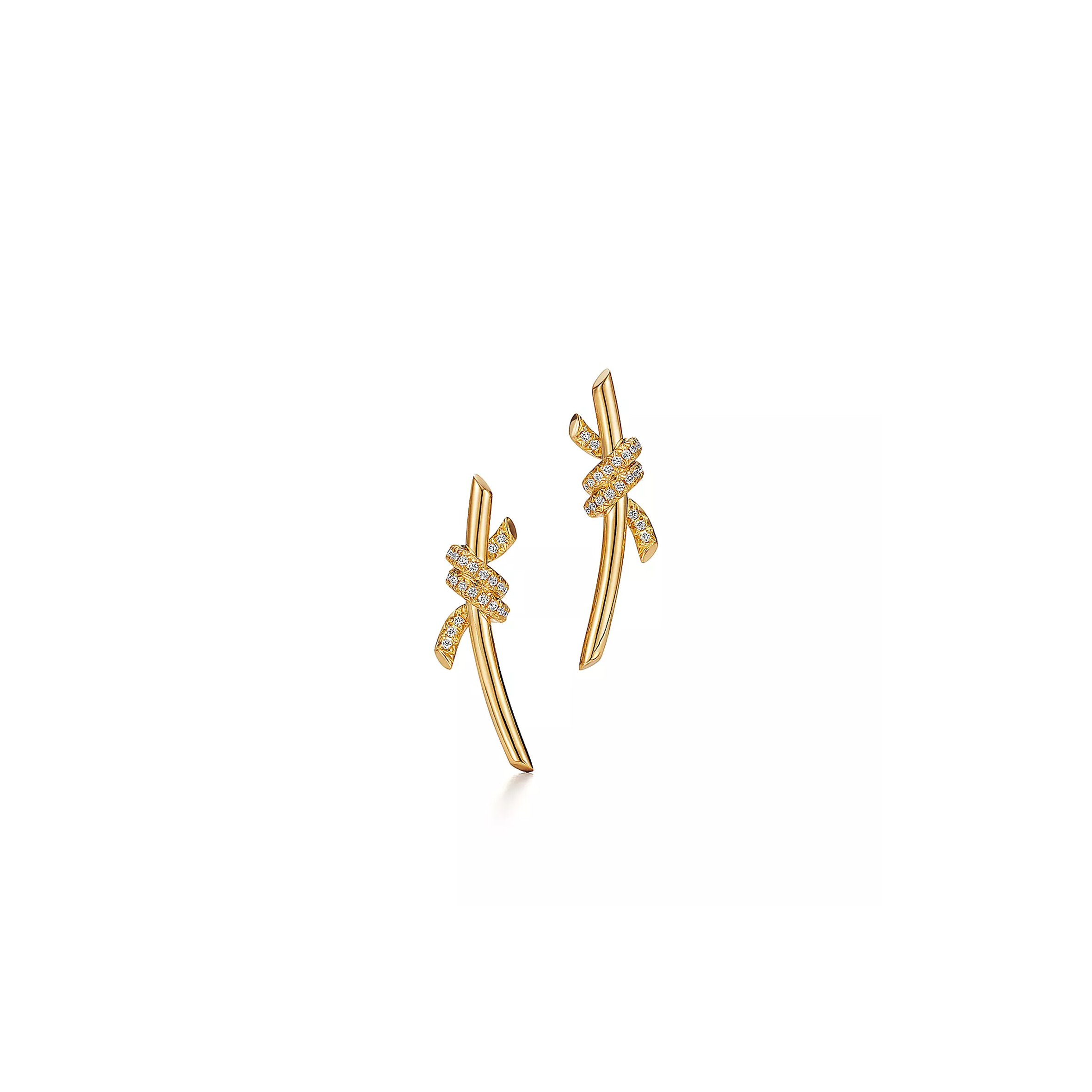 TIFFANY KNOT EARRINGSGOLD AND DIAMONDS 69346464